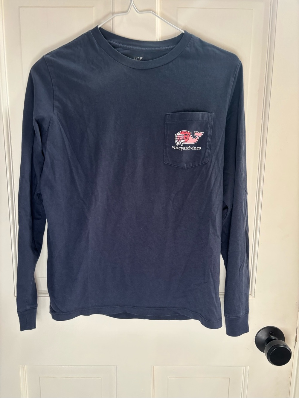 Vineyard Vines Navy Long-Sleeve Pocket Tee I love LAX Boys Large